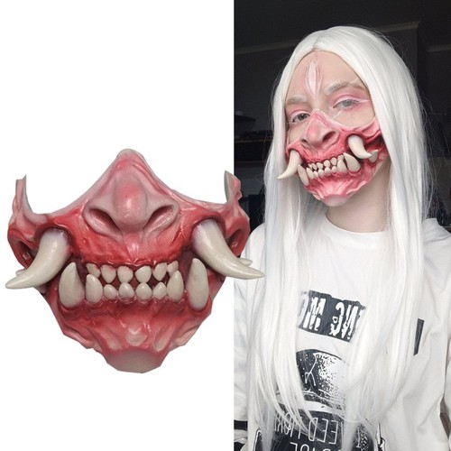 Latex half face horror - half,